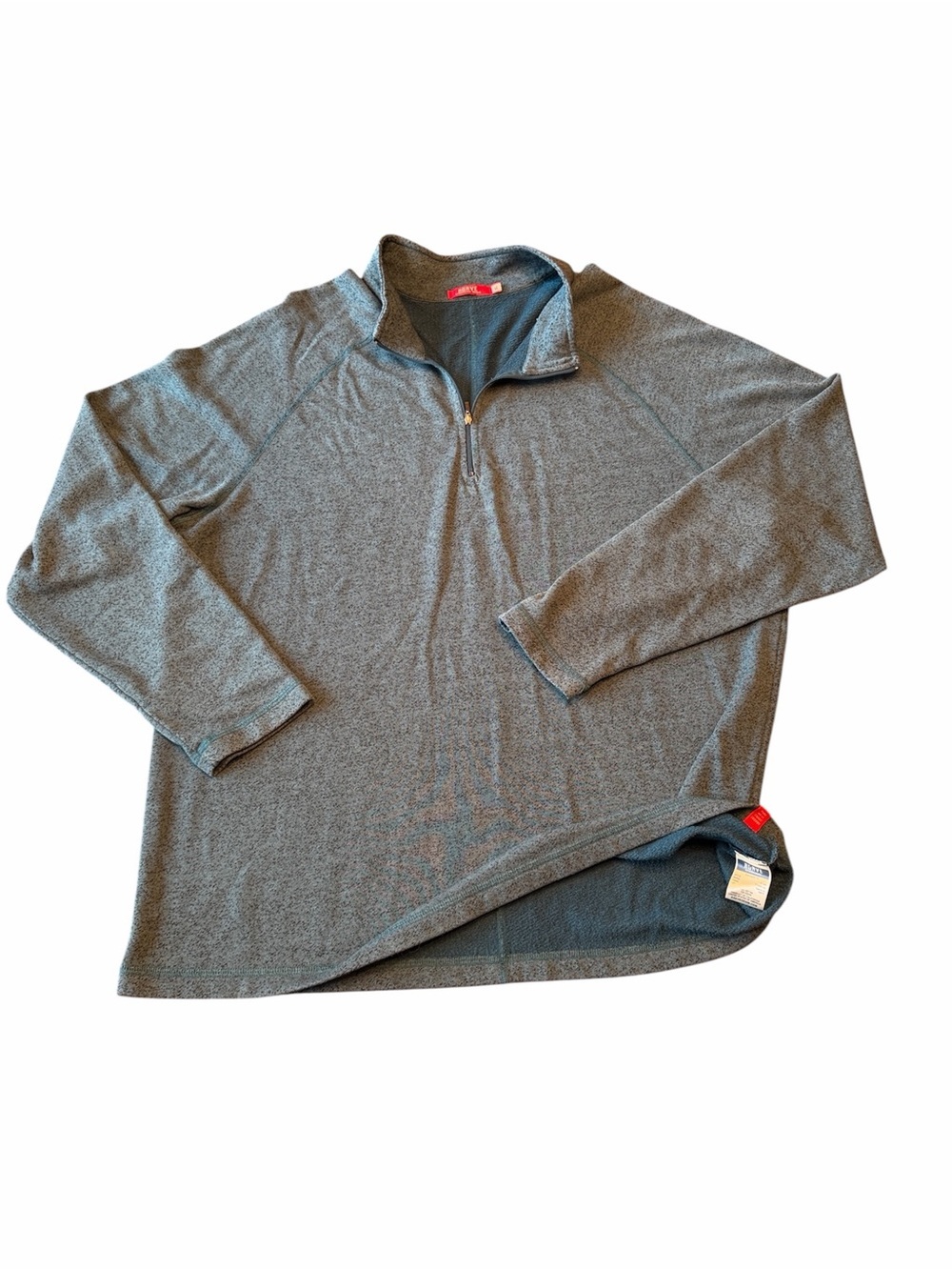AGAVE "HONDO" K-1295 HEATHERED BLUE 1/4 ZIP L/S SWEATER SIZE XL